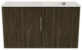 Mondiaz Joya DLux 70cm toiletmeubel shadow met wastafel faye rechts 1 kraangat ostra