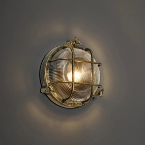 Buiten wand- en plafondlamp antiek goud rond IP44 - Noutica