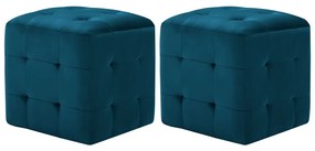 vidaXL Nachtkastjes 2 st 30x30x30 cm fluweel blauw