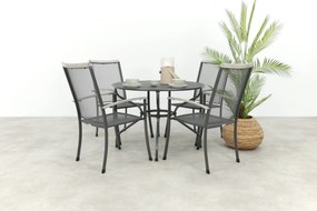 Balero ronde stapelbare bistroset strekmetaal Ø105 cm. - Antraciet