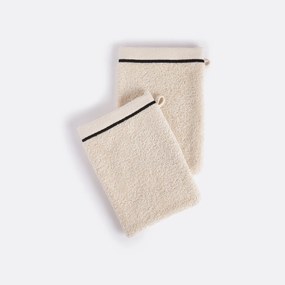 Set van 2 washandjes in gekamd katoen 675 gr/m², Victor