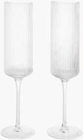 Mondgeblazen champagneglazen Ripple, 2-delig