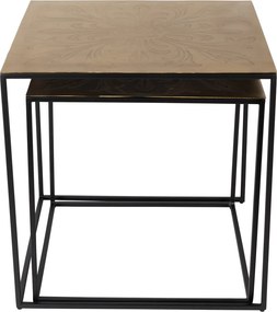 Dutchbone Saffra Vierkante Messing Nesttafels