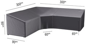 Platinum Aerocover loungesethoes 300x300x90x65 cm - L-vorm trapeze