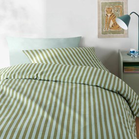 Bedset van 50% gerecycled katoen, Sacha groen