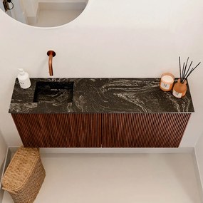 Mondiaz Joya DLux 100cm toiletmeubel ruby met wastafel faye links zonder kraangat lava