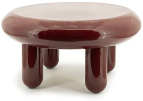 By-Boo Balloon Hoogglans Salontafel Rond Bordeaux Rood - 70 X 70cm.