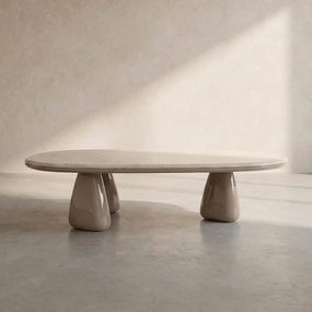 Design Salontafel Hoogglans Marmer - 109 X 58cm.