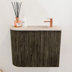 Mondiaz Joya DLux 50cm toiletmeubel ronding links shadow met wastafel faye rechts 1 kraangat frappe