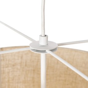 Design hanglamp wit met beige kap - Rich