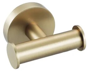 Fortifura Calvi Handdoekhaak - rond - dubbel - Geborsteld Messing PVD (Goud) Double_Towelhook_BM