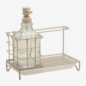 Keukenzeepdispenser Van Ijzer En Glas Darcei Tapioca Beige - Sklum