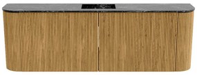 Mondiaz Joya DLux 125cm toiletmeubel ronding links/rechts oak met wastafel faye midden zonder kraangat lava