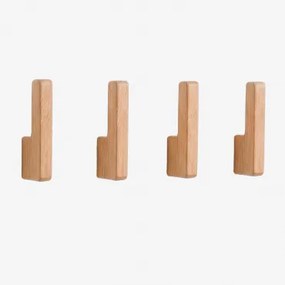 Set Van 4 Houten Wandhaken Zanter Mangohout - Sklum