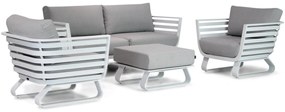 Stoel en Bank Loungeset 4 personen Aluminium Wit Santika Furniture Santika Sovita