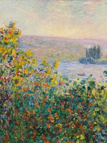 Kunstreproductie Flower Beds in Vétheuil (1881), Claude Monet