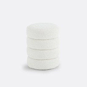 Poef in bouclé stof, Pilou