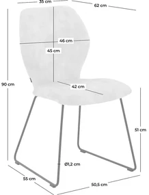 Goossens Eetkamerstoel Hera bruin stof leuning, modern design