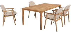 Liam Samos dining tuinset 5 delig 180x100xH75 cm teak terre 4 Seasons Outdoor