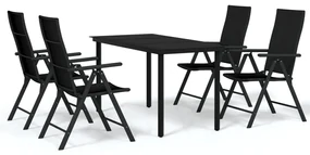 vidaXL 5-delige Tuinset zwart