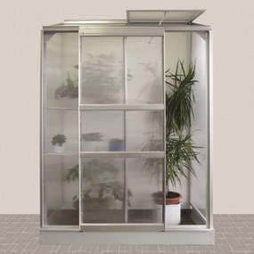 Vitavia Ida muurserre - 0,9m² - met 4 mm polycarbonaat - Aluminium