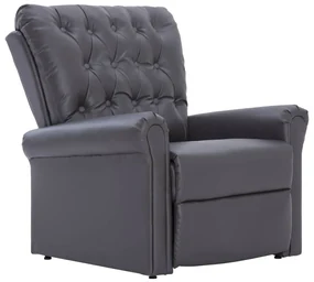 vidaXL Fauteuil verstelbaar kunstleer grijs