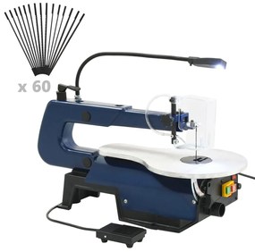 vidaXL Figuurzaagmachine elektrisch met voetpedaal en LED-lampje 125 W
