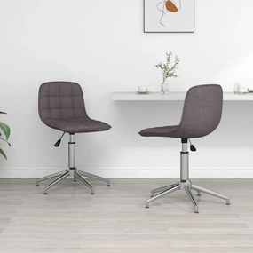 vidaXL Eetkamerstoelen draaibaar 2 st stof taupe