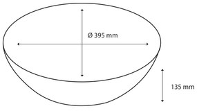 Differnz Duo waskom 40cm keramiek zwart wit