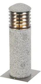 Buitenlamp graniet met grondpin en kabelmof 40cm IP55 - Happy Modern E27 Buitenverlichting Steen / Beton