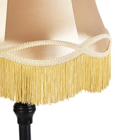 Stoffen Vloerlamp zwart met Granny kap goud - Classico Klassiek / Antiek E27 Binnenverlichting Lamp