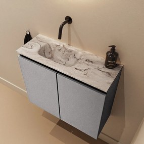 Mondiaz Ture DLux toiletmeubel 60cm plata met wastafel glace links zonder kraangat