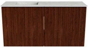 Mondiaz Joya DLux 80cm toiletmeubel ruby met wastafel faye links zonder kraangat opalo