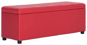 vidaXL Bankje met opbergvak 116 cm kunstleer rood