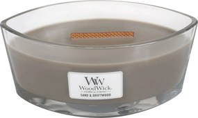 WoodWick geurkaars - Ellipse HearthWick Flame - Sand & Driftwood