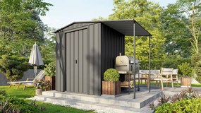 Vitavia tuinberging Dream 65 - Antraciet - Uitbreiding met plat dak - Metalen tuinberging - L171 x B144 x H193 cm