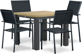 Tuinset 4 personen 909 cm Aluminium Grijs Presto Brentino/Veneto