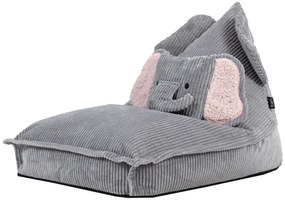 Kinder Zitzak Olifant Lounger & Kussen Set - Grijs