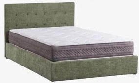 Bed Met Opklapbare Gestoffeerde Opbergruimte Abiel Chenille Sage Green & 160 X 200 Cm & 160 X 200 Cm - Ivanor - Sklum