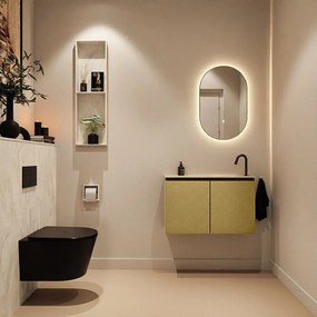 Mondiaz Ture DLux toiletmeubel 80cm oro met wastafel ostra rechts met kraangat