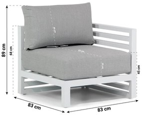 Santika Furniture Santika Jaya Eind Module (met Rugkussen) Aluminium Wit