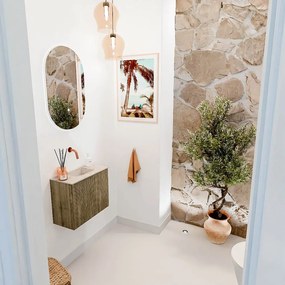 Mondiaz Joya DLux 50cm toiletmeubel dusk met wastafel faye midden zonder kraangat frappe