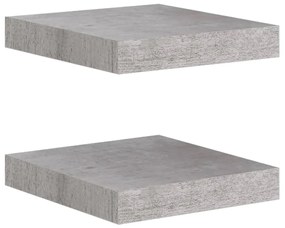 vidaXL Wandschappen 2 st zwevend 23x23,5x3,8 cm MDF betongrijs