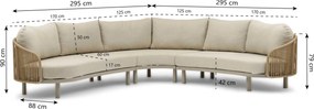 Hoek loungeset 5 personen Rope Zand/Beige  Coco Amici