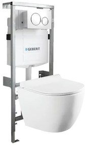QeramiQ Salina Compact Toiletset -softclose zitting- bedieningsplaat Geberit Sigma20 wit - wit glans 0701131/sw53743/sw258541/
