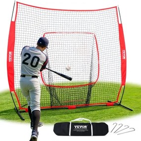 VEVOR 213,4 x 106 x 210 cm honkbal-softbal oefennet, honkbal-werpnet, slaan, vangen, werpen, vangnet trainingshulpmiddelen voor honkbaluitrusting met boogframe, draagtas en slagzone