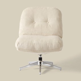 Retro Draaifauteuil Ribstof Creme