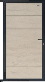 Tuindeur composiet Forte betongrijs incl. slot en antraciet aluminium kader (90 x 180 cm)