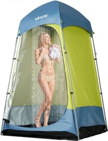 VEVOR 1-kamer douchetent, toilettent (1397x1397x2184 mm) omkleedtent incl. haringen, touwen, draagtas en stalen stok, gemaakt van 200D Oxford-stof voor kamperen, strand, vissen, groen