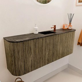 Mondiaz Joya DLux 115cm toiletmeubel ronding links/rechts dusk met wastafel faye midden 1 kraangat lava